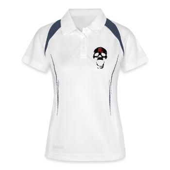 Der schwarze Schädel und der rote Tod - Frauen Polo atmungsaktiv - Weiß/Navy - Vorne