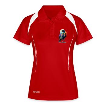 Schwarzer Rabe - Krähe Farbenfroh - Raben & Krähen - Frauen Polo atmungsaktiv - Weiß/Navy - Vorne