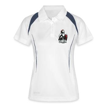 Santa Rocker - Noël Branché - Polo respirant Femme - blanc/marine - Devant