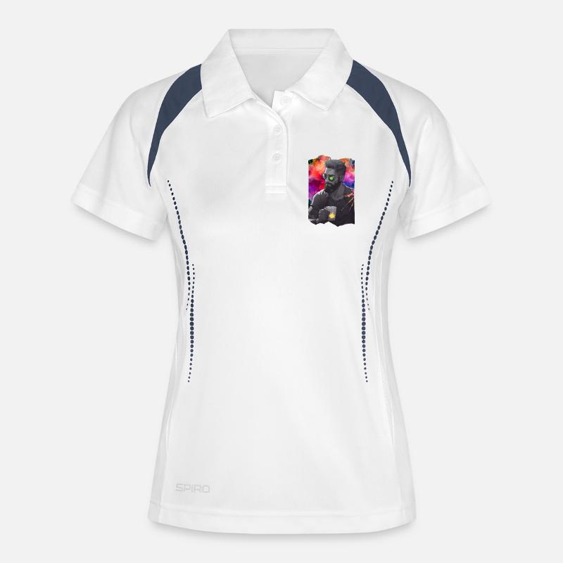 Sepia between the colors - Women's Polo breathable - white/navy