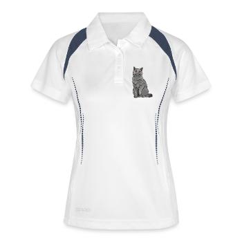 British Shorthair Cat - Women's Polo breathable - white/navy - Front