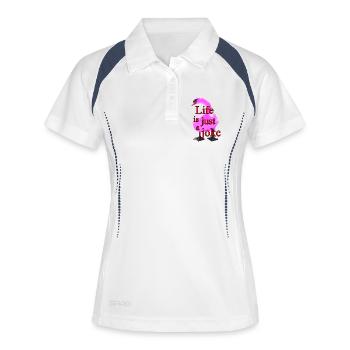 Imprimé cygne humoristique - Polo respirant Femme - blanc/marine - Devant