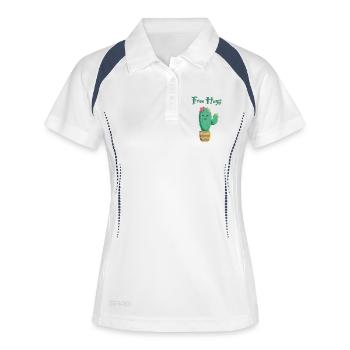 Cute cactus loves hugs - Women's Polo breathable - white/navy - Front