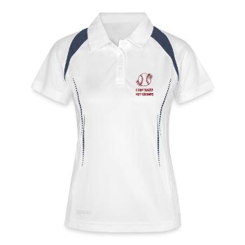 I Run Bases Not Errands Baseball - Frauen Polo atmungsaktiv - Weiß/Navy - Vorne