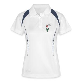 Blooming Fabulous  - Frauen Polo atmungsaktiv - Weiß/Navy - Vorne