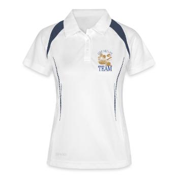 Breakfast Team – Retro Breakfast Motif - Women's Polo breathable - white/navy - Front