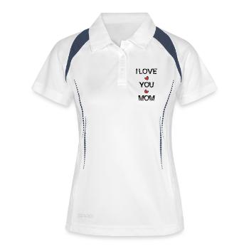 MOTHER'S DAY. HEART. HAPPY BIRTHDAY. MOM - Women's Polo breathable - white/navy - Front