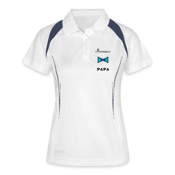 DAD. FATHER'S DAY. HAPPY BIRTHDAY. HAPPY FATHER'S DAY. - Women's Polo breathable - white/navy - Front