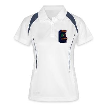 Dino Arcade Neon Pixel - Women's Polo breathable - white/navy - Front