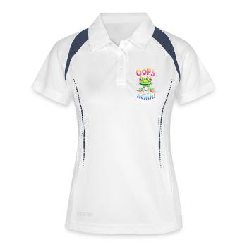 Colorful Frog with Optimistic Message - Women's Polo breathable - white/navy - Front