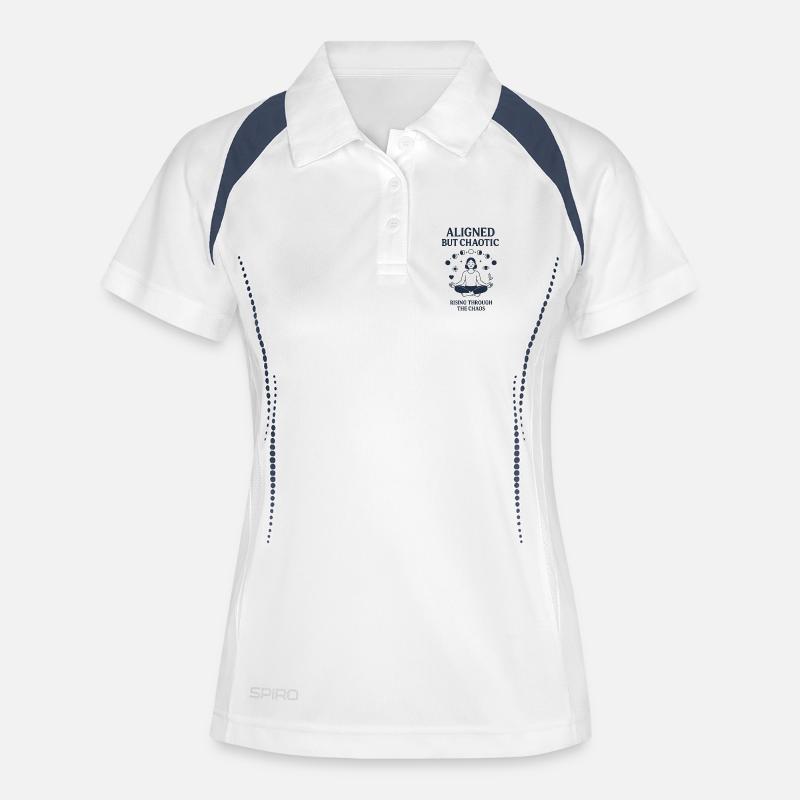 Balanced and Chaotic Meditation Design - Women's Polo breathable - white/navy