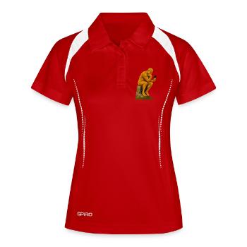 The Thinker (connected) - Women's Polo breathable - white/navy - Front
