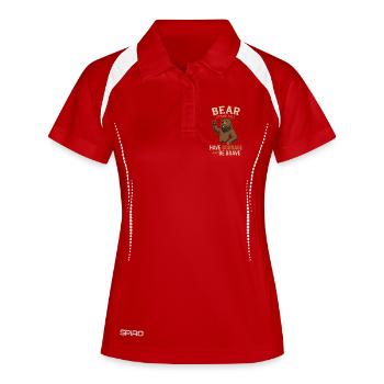 Devise de l’ours pour les braves - Polo respirant Femme - rouge/blanc - Devant
