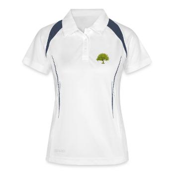 Arbre d’été vert - Polo respirant Femme - blanc/marine - Devant