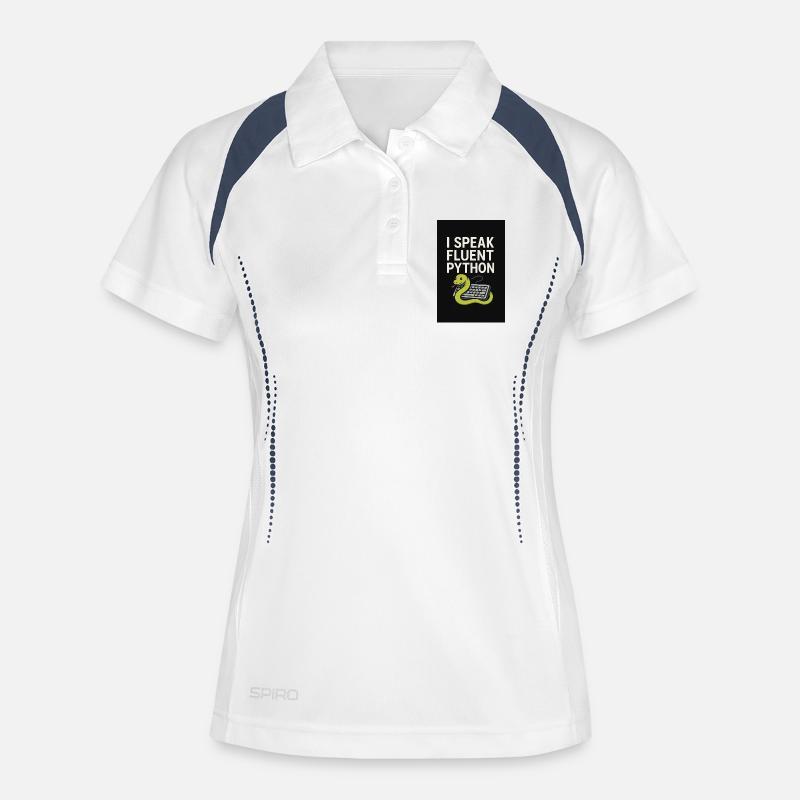 Serpent de codage Python - Polo respirant Femme - blanc/marine
