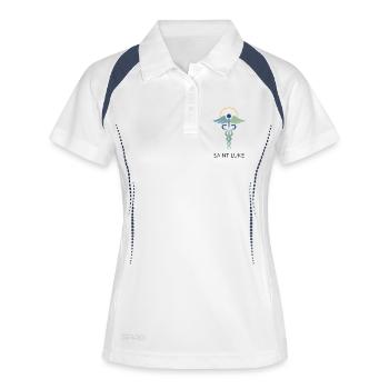 Saint Luke: Medizinische Hilfe - Frauen Polo atmungsaktiv - Weiß/Navy - Vorne