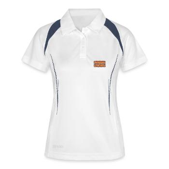 Fier d’être un petit Bacon - Polo respirant Femme - blanc/marine - Devant