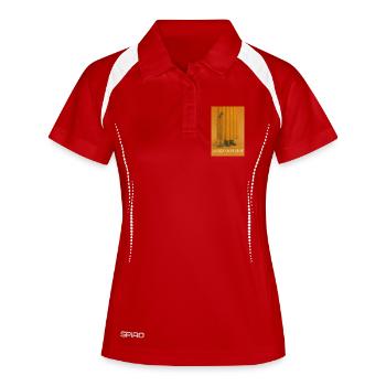 Johnny Versteckspiel - Frauen Polo atmungsaktiv - Weiß/Navy - Vorne