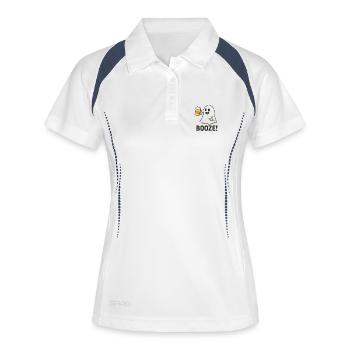 Playful Halloween Ghost Motif with Beer Glass - Women's Polo breathable - white/navy - Front