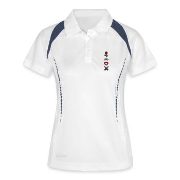 Avi Collection – Rose & Kiss - Frauen Polo atmungsaktiv - Weiß/Navy - Vorne