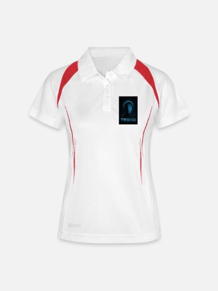 Futuristic Techno Portrait Design - Women's Polo breathable - white/navy