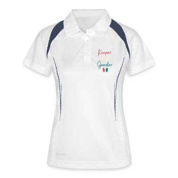 Révélation du sexe de Noël de la future maman - Polo respirant Femme - blanc/marine - Devant