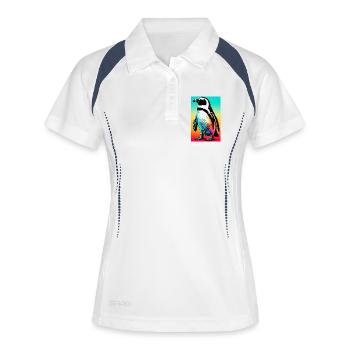 pingouin - Polo respirant Femme - blanc/marine - Devant