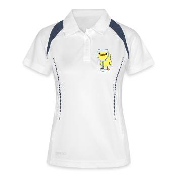 Niedliches Küken - Frauen Polo atmungsaktiv - Weiß/Navy - Vorne