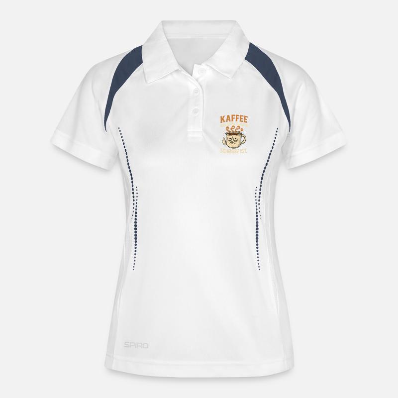 Coffee graphic with humorous message - Women's Polo breathable - white/navy