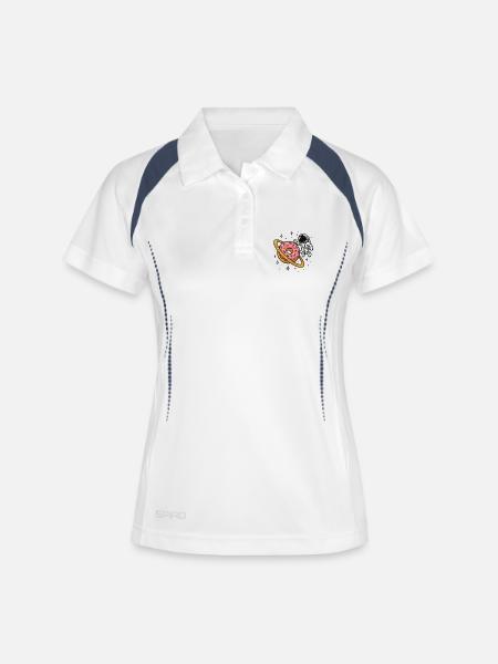 Space Astronaut with Donut Planet - Women's Polo breathable - white/navy