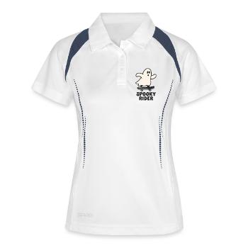 Imprimé de skateboard fantôme mignon - Polo respirant Femme - blanc/marine - Devant