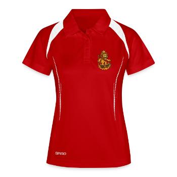 Majestic lion on skateboard with crown - Women's Polo breathable - white/navy - Front