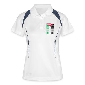 drapeau palestinien - Polo respirant Femme - blanc/marine - Devant