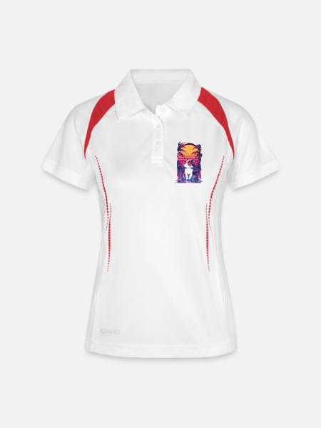 Cats Neon Sunset - Women's Polo breathable - white/navy