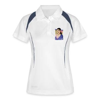 Andalusische Essenz - Frauen Polo atmungsaktiv - Weiß/Navy - Vorne
