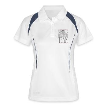 niemals_ohne_team_01 - Polo respirant Femme - blanc/marine - Devant
