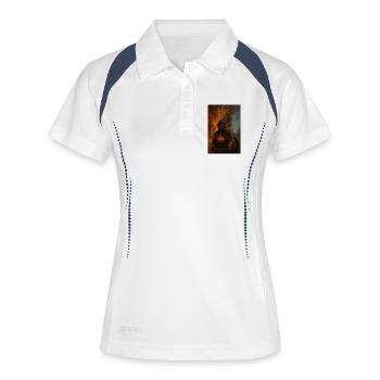 It is not the flame that burns them, but someone else's need - Women's Polo breathable - white/navy - Front