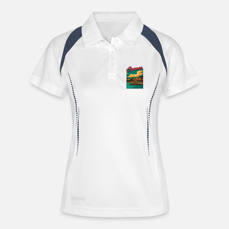 Cannes - Women's Polo breathable - white/navy