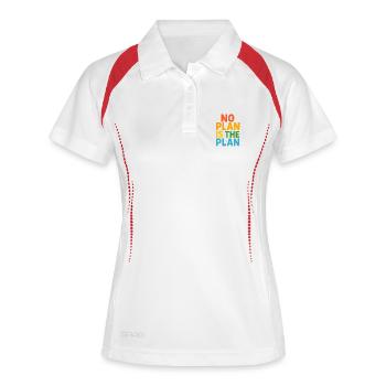 Aucun plan n’est le plan - Polo respirant Femme - blanc/marine - Devant