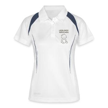 Lieblingsmädchen – Süßes Baby Mädchen Motiv - Frauen Polo atmungsaktiv - Weiß/Navy - Vorne