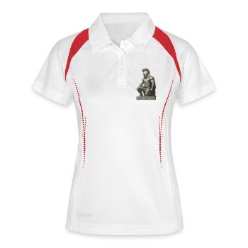 Römischer Krieger Gladiator - Frauen Polo atmungsaktiv - Weiß/Navy - Vorne