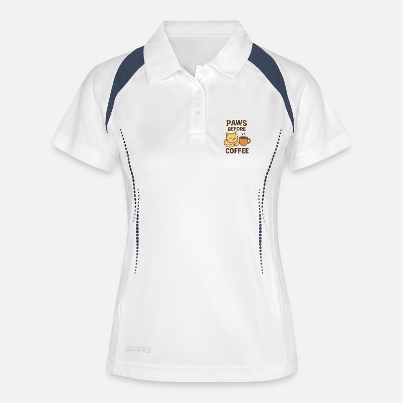 paws before coffee - Women's Polo breathable - white/navy
