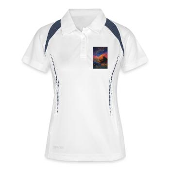Étoile de lune dans le champ de fleurs - Polo respirant Femme - blanc/marine - Devant