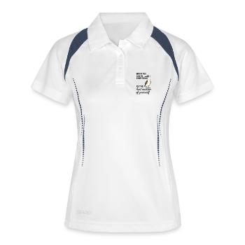 Blaufußtölpel - Beste version - Frauen Polo atmungsaktiv - Weiß/Navy - Vorne