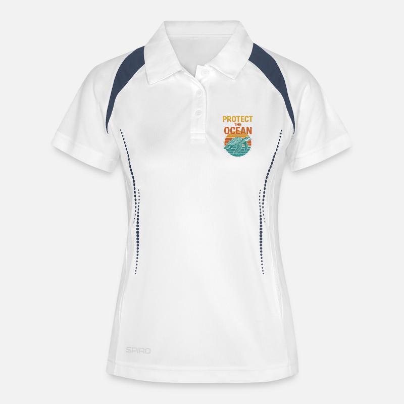 Protect the Sea Turtle - Women's Polo breathable - white/navy