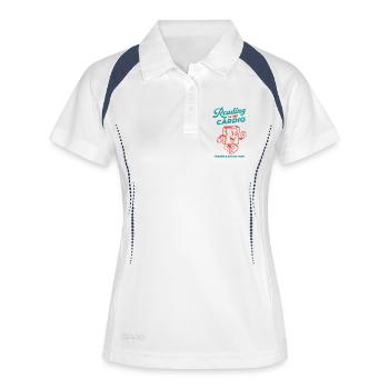 Lesen ist mein Cardio - Frauen Polo atmungsaktiv - Weiß/Navy - Vorne