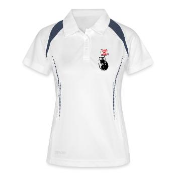 Aime ton prochain - Polo respirant Femme - blanc/marine - Devant