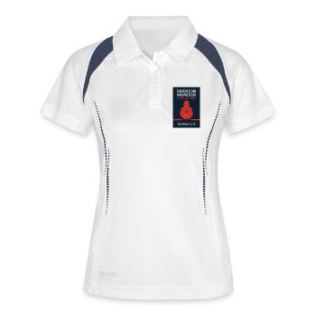 Ehrenamt Lebt - Frauen Polo atmungsaktiv - Weiß/Navy - Vorne