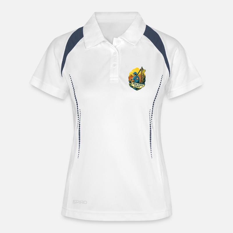 Trail rocks written - Women's Polo breathable - white/navy