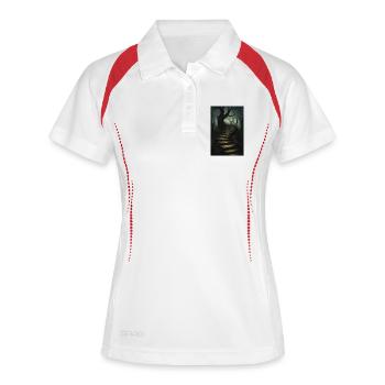 Dark fantasy horror illustration - Polo respirant Femme - blanc/marine - Devant